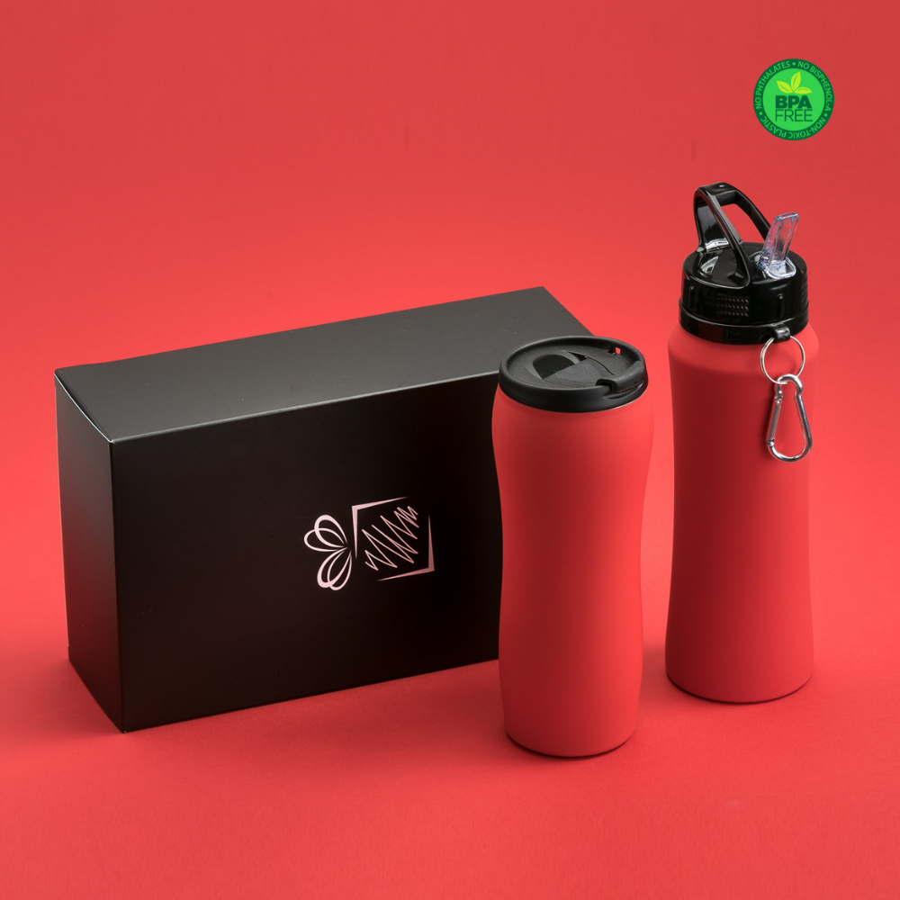 Botella térmica personalizada empresa roja