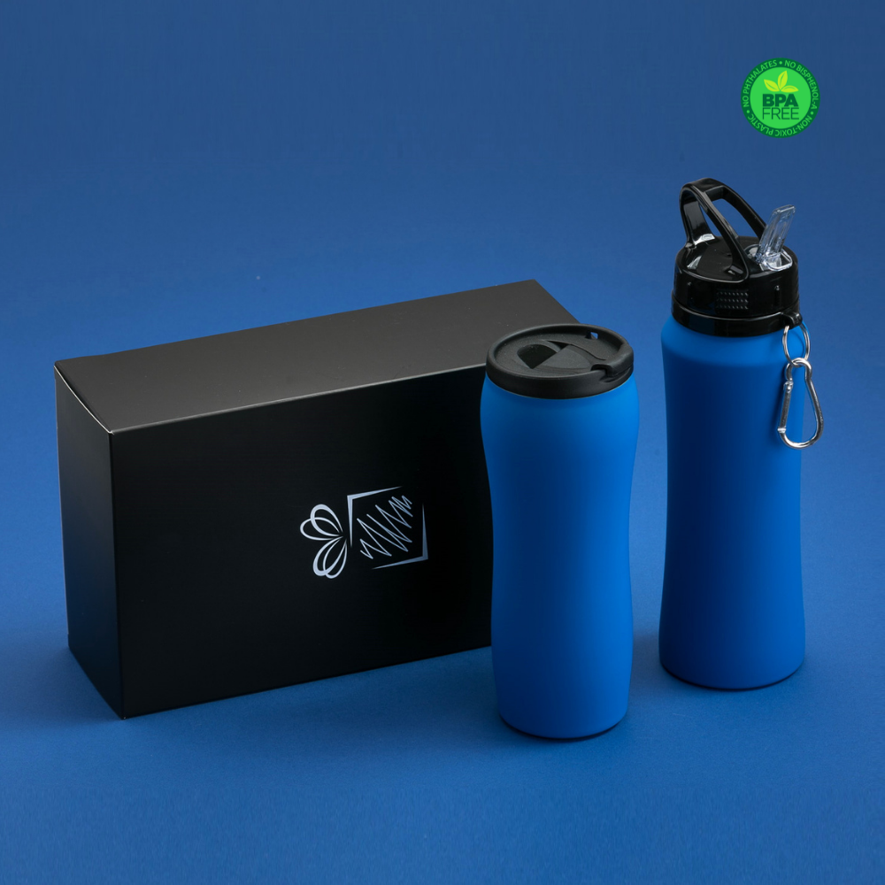 Botella térmica personalizada empresa azul